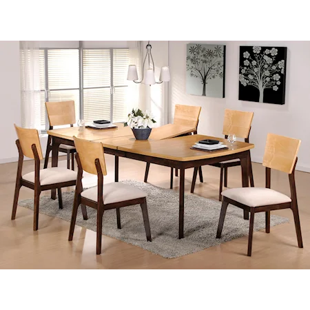 7-Piece Contemporary Dining Table & Side Chair Set